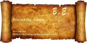 Bocskay Emma névjegykártya